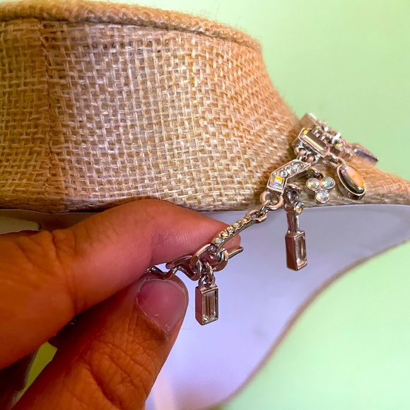 Silver Necklace with Stunning, Iridescent Aurora Borealis Crystal Accents - Picture 8 of 13